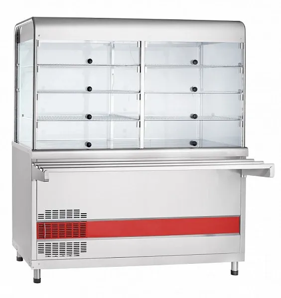 Прилавок-витрина холодильный для самообслуживания Abat Аста ПВВ(Н)-70КМ-С-01-ОК столешница нерж.