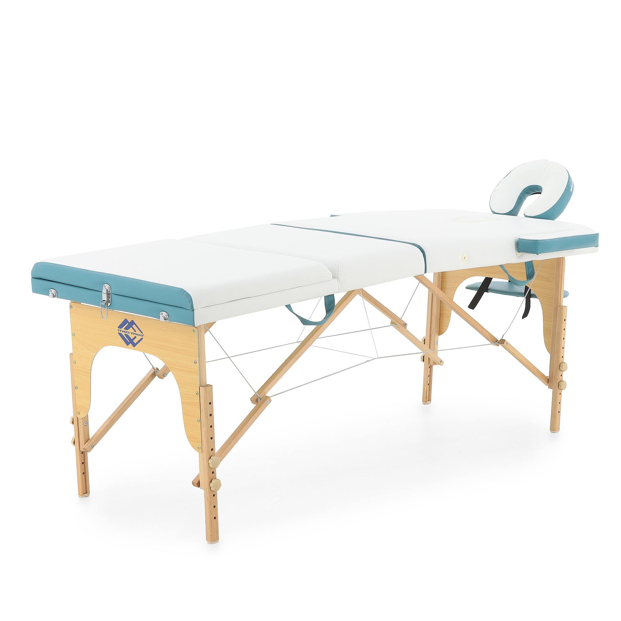Массажный стол деревянный Med-Mos JF-AY01 3-х секционный (светлая рама)