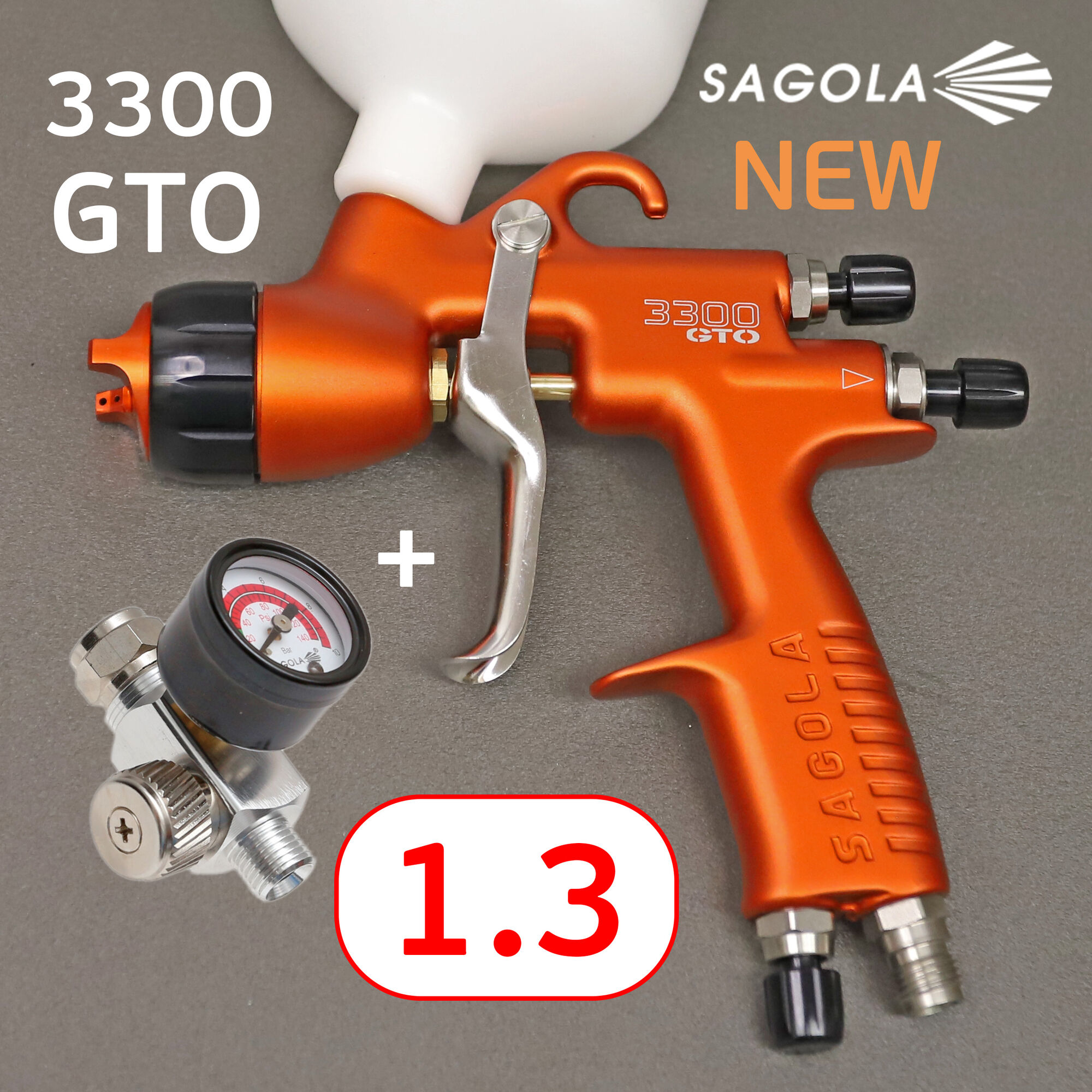 Краскопульт Sagola 3300 GTO (1.3мм) NEW + манометр RC2, цена в Воронеже от  компании СПЕКТР36