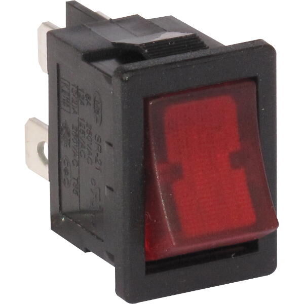 Клавишный выключатель SR21N BLACK RED номинальный ток 13A/250Vac, лампа 220V номинальный ток 13A/250Vac, лампа 220V