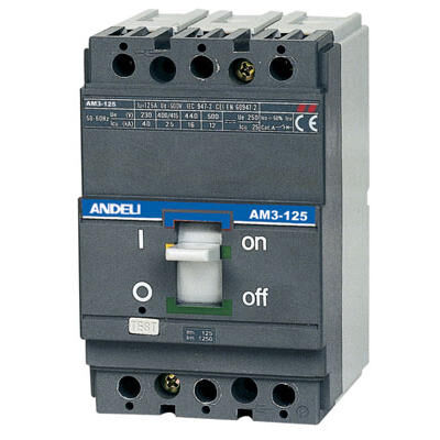 Автоматический выключатель AM3-125S/3P 100A 3-полюсный, номинальный ток 100А 3-полюсный, номинальный ток 100А