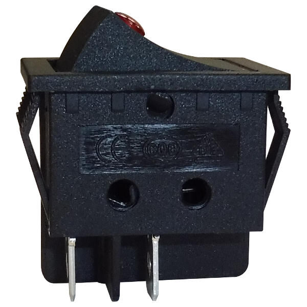 Клавишный выключатель KCD4 16A/250В АС черный двухполюсный, лампа 230В АС двухполюсный, лампа 230В АС 3
