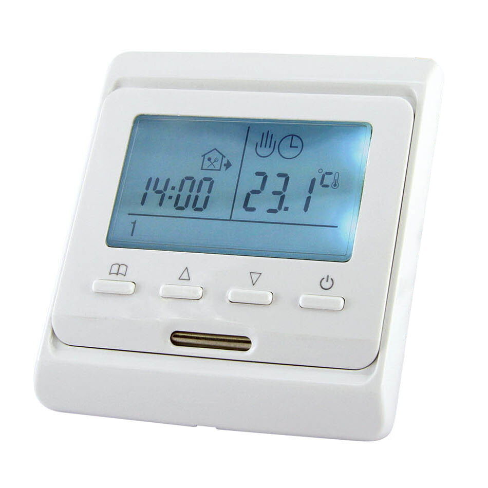 Термостат для теплых полов ТТПЭ-1 TDM SQ2503-0001 с датчиком, электронный, диапазон регулирования +5°C...+90°C, 16А, бел