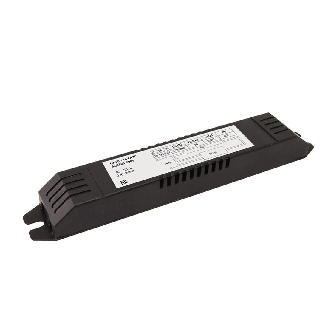 ЭПРА EB-T8-118-EA3С для ламп TDM SQ0363-0008 мощность 1x18Вт, напряжение 176-264В мощность 1x18Вт, напряжение 176-264В