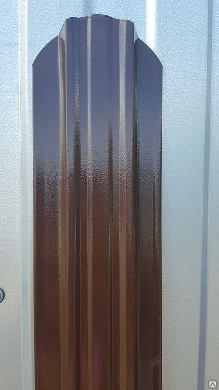 Штакетник металлический 116 мм тёмно-коричневый двухсторонний