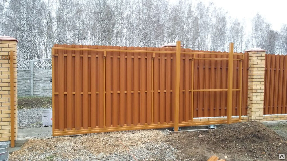 Забор металлический из штакетника шахматный 1,5 м 27 планок, цена в ...