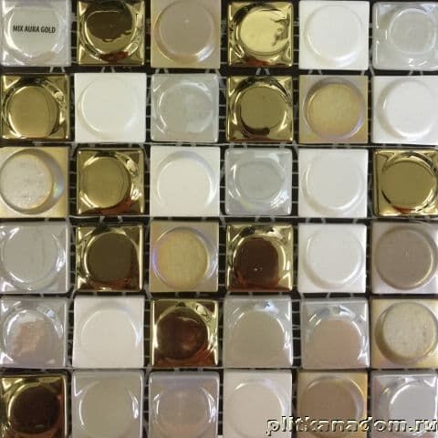 Керамическая плитка Керамин Vidrepur Aura Mix Gold Blend Мозаика 31,7х31,7 (на сетке)