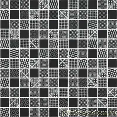 Керамическая плитка Керамин Vidrepur Born Black Мозаика 31,7х31,7 (на сетке)