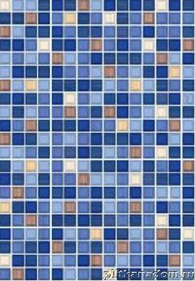 Керамическая плитка Керамин Пиастрелла Меланж Люкс Синяя низ Настенная плитка 28х40