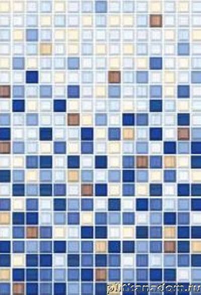 Керамическая плитка Керамин Пиастрелла Меланж Люкс Синяя переход Настенная плитка 28х40