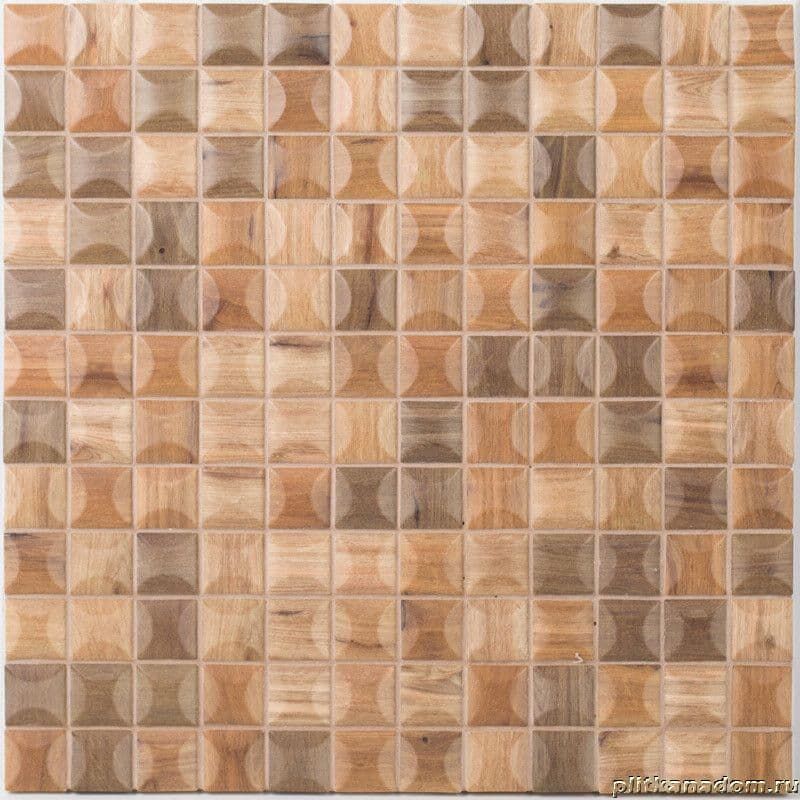Керамическая плитка Керамин Vidrepur Wood Dark Blend Мозаика 31,7х31,7 (на сетке)