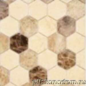 Керамическая плитка Керамин Caramelle Pietrine Hexagonal Pietra Mix 1 MAT hex Мозаика 29,5x30,5х6 (1,8x3)