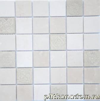 Керамическая плитка Керамин Caramelle Art Stone Botticino Мозаика 30х30x0,8 (4,8x4,8)