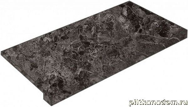 Керамическая плитка Керамин Museum Solto 4D P Black EP Ступень 30x100