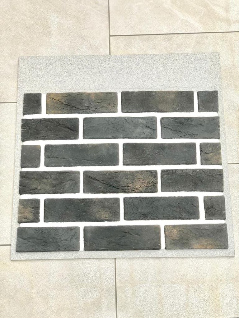 Керамическая плитка Керамин UniStone Блюз 5- черный с оттенками Декоративный кирпич 202х60