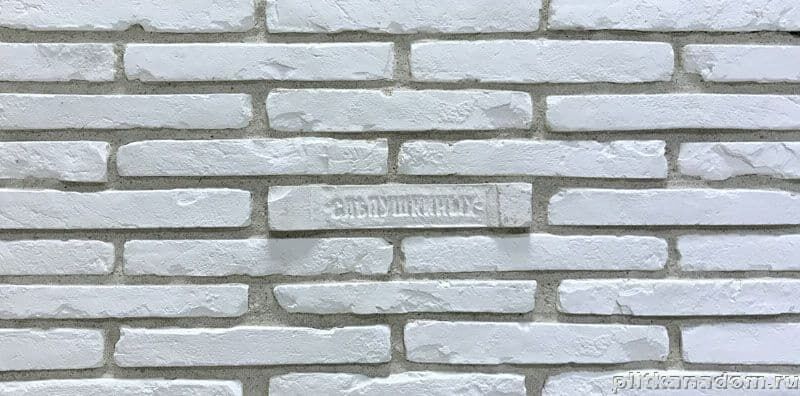 Керамическая плитка Керамин Imperator Bricks Императорский кирпич ригель Ложок белый 25,8х3,8х(1-1,5)