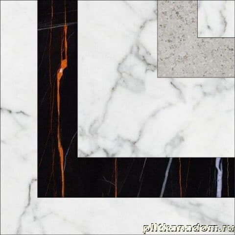 Керамическая плитка Керамин Kerranova Marble Trend Carrara K-1000-MR-t01-cut Вставка 10х10