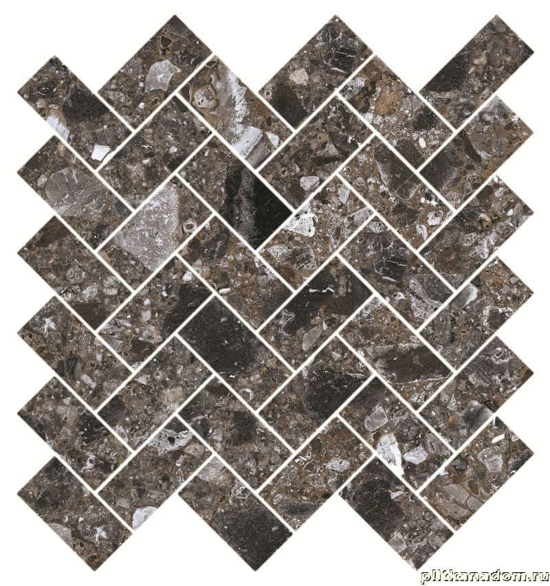 Керамическая плитка Керамин Kerranova Terrazzo K-333-LR-m06 Dark Grey Мозаика 28,2х30,3