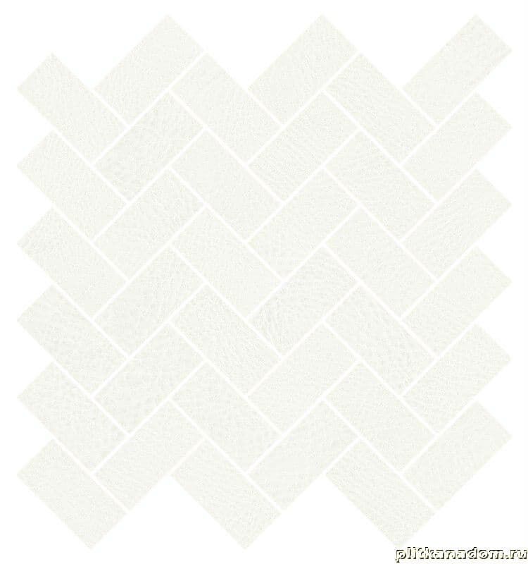 Керамическая плитка Керамин Kerranova Shevro K-300-SR-m06 White Мозаика 28,2х30,3