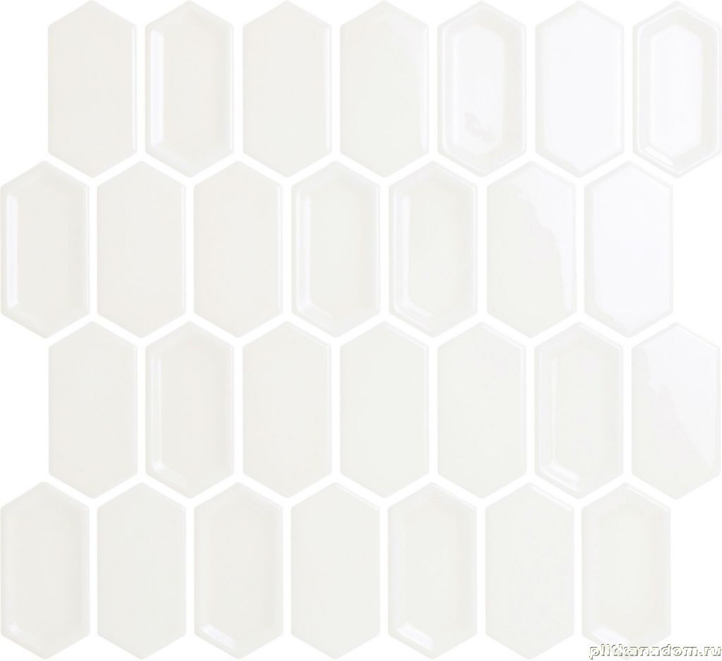 Керамическая плитка Керамин Caramelle Candylike Crayon White Glos Мозаика (3,8х7,6) 27,8х30,4