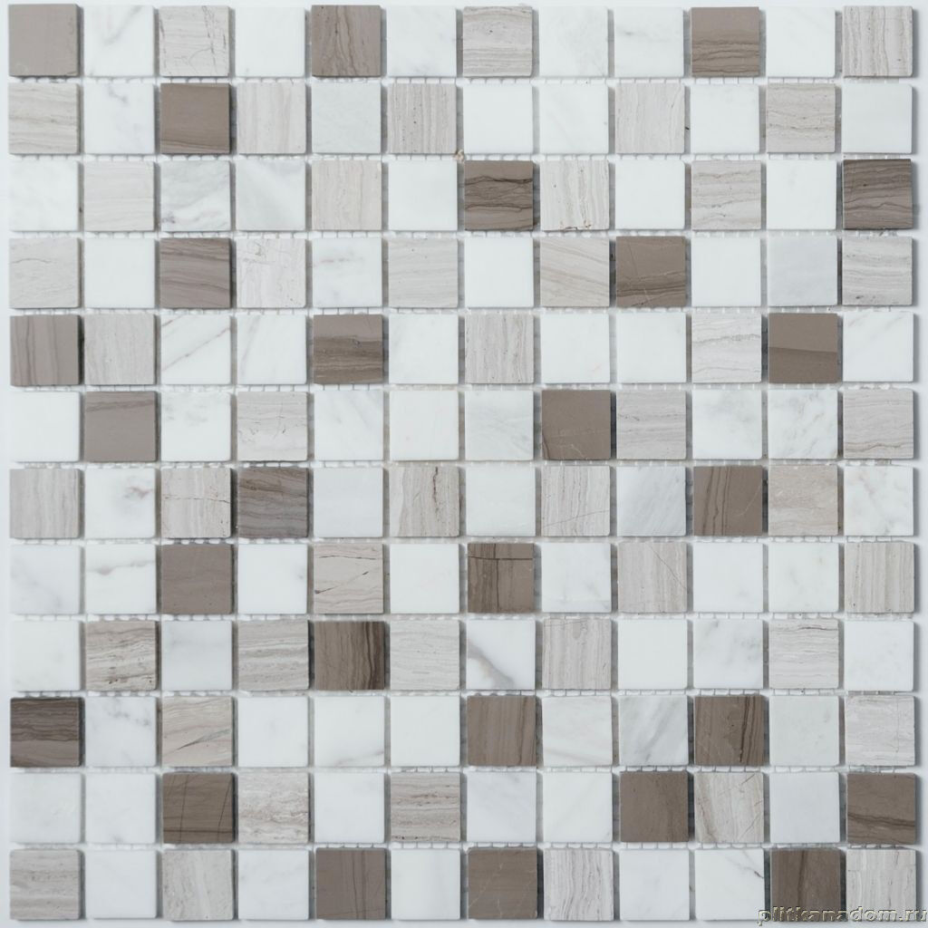 Керамическая плитка Керамин NS-mosaic Stone series KP-745 Камень полированный Серая Мозаика 29,8х29,8 (2,3х2,3)