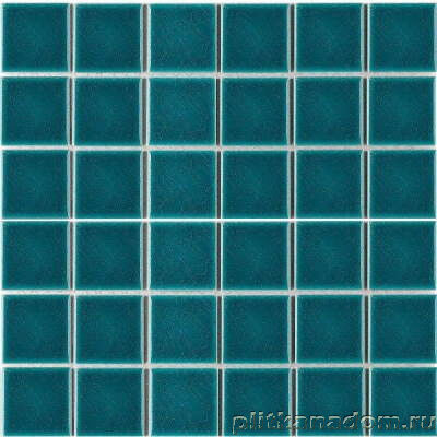 Керамическая плитка Керамин Starmosaic Homework Crackle Green Glossy (LWWB80081) Зеленая Глянцевая Мозаика 30,6х30,6 (4,