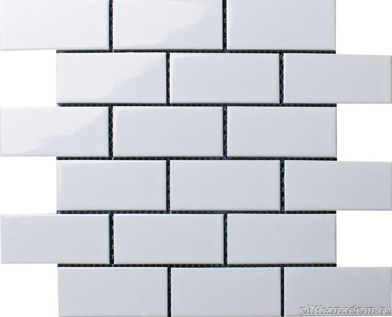 Керамическая плитка Керамин Starmosaic Homework Brick & Metro Brick White Glossy (A32000-A1001G) Белая Глянцевая Мозаика
