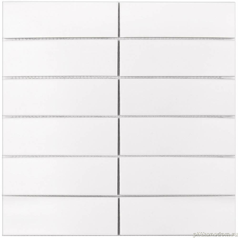 Керамическая плитка Керамин Starmosaic Homework Brick & Metro White Matt (V-VW56000) Белая Матовая Мозаика 30х30 (4,7х14