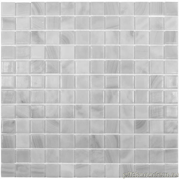 Керамическая плитка Керамин Vidrepur Nature Pearl River № 5600 (на сетке) Серая Глянцевая Мозаика 31,7х31,7 (2,5x2,5)