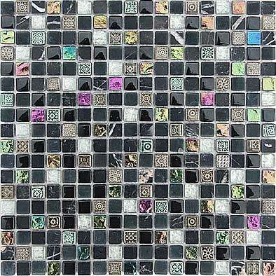 Керамическая плитка Керамин Caramelle Naturelle 8мм Etna Микс Глянцевая Мозаика 30,5х30,5 (1,5х1,5)