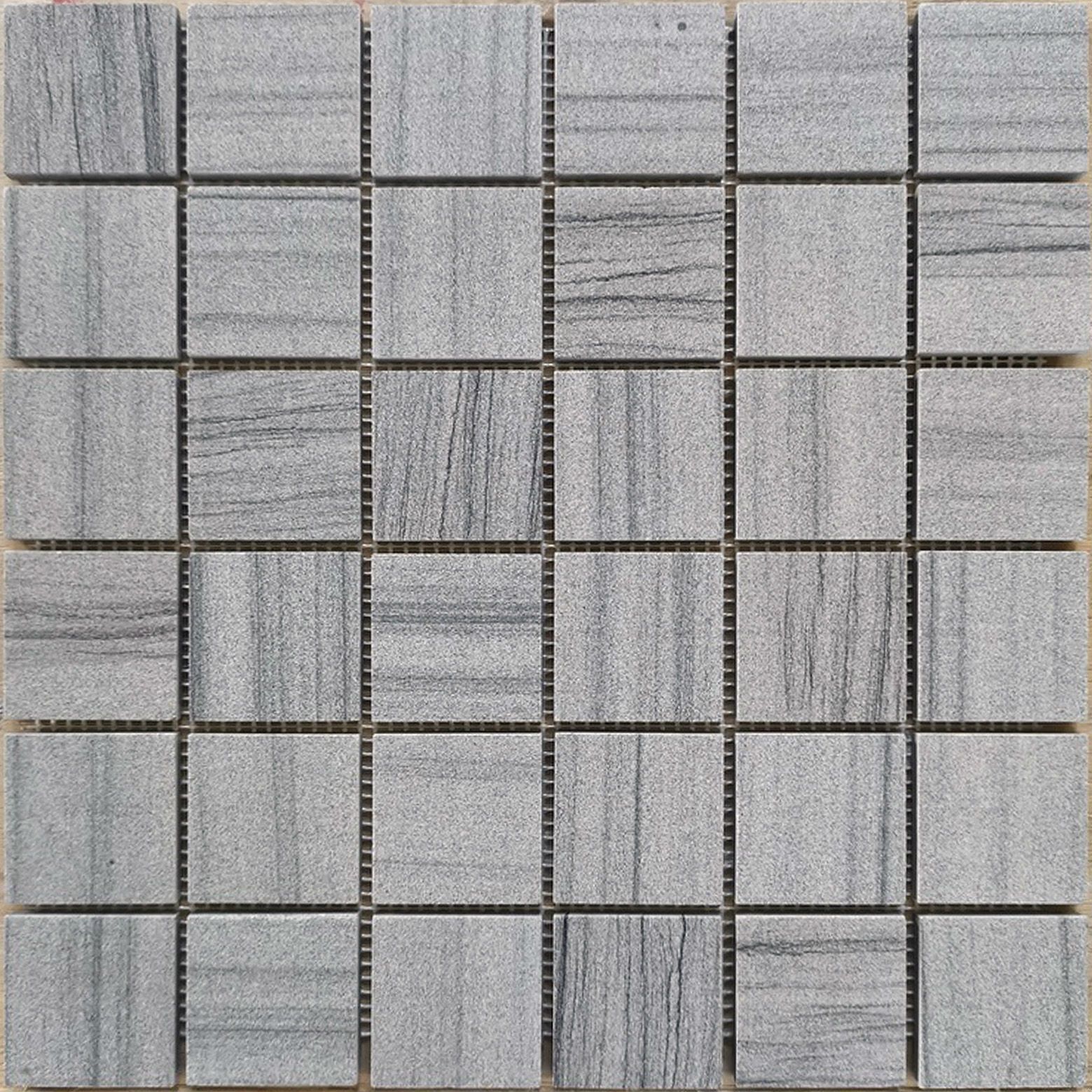 Керамическая плитка Керамин Caramelle Pietrine 7 мм Marmara Grey Pol Серая Полированная Мозаика 30,5х30,5х0,7 (4,8х4,8)