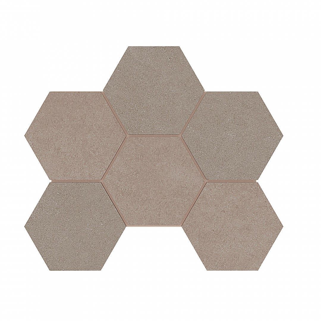 Керамическая плитка Керамин Estima Luna Beige LN01-TE01 Hexagon Бежевая Лаппатированная Мозаика 25х28,5