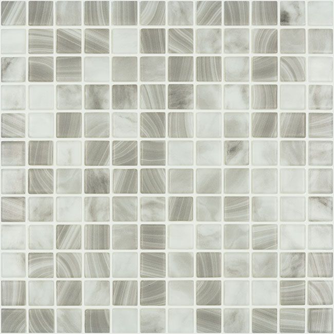 Керамическая плитка Керамин Vidrepur Nature Pearl River №5700 (на сетке) Серая Матовая Мозаика 31,7х31,7 (2,5x2,5)