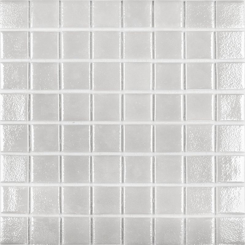 Керамическая плитка Керамин Vidrepur Shell № 563 White Белая Глянцевая Мозаика Мозаика 31,7х31,7 (3,8х3,8 на сетке)