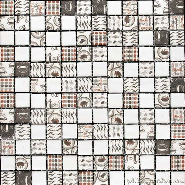 Керамическая плитка Керамин Mosavit Стеклянная мозаика Graphic Coffee Time Mix 31,6x31,6