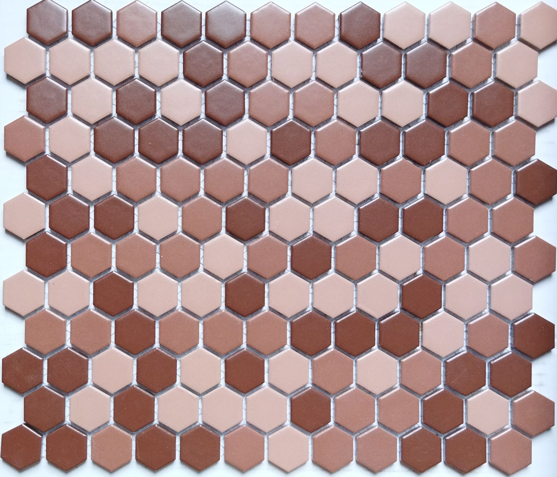 Керамическая плитка Керамин Tonomosaic Мозаика из керамики CFT 8020 Hexagon Микс Глянцевая Мозаика 26х30