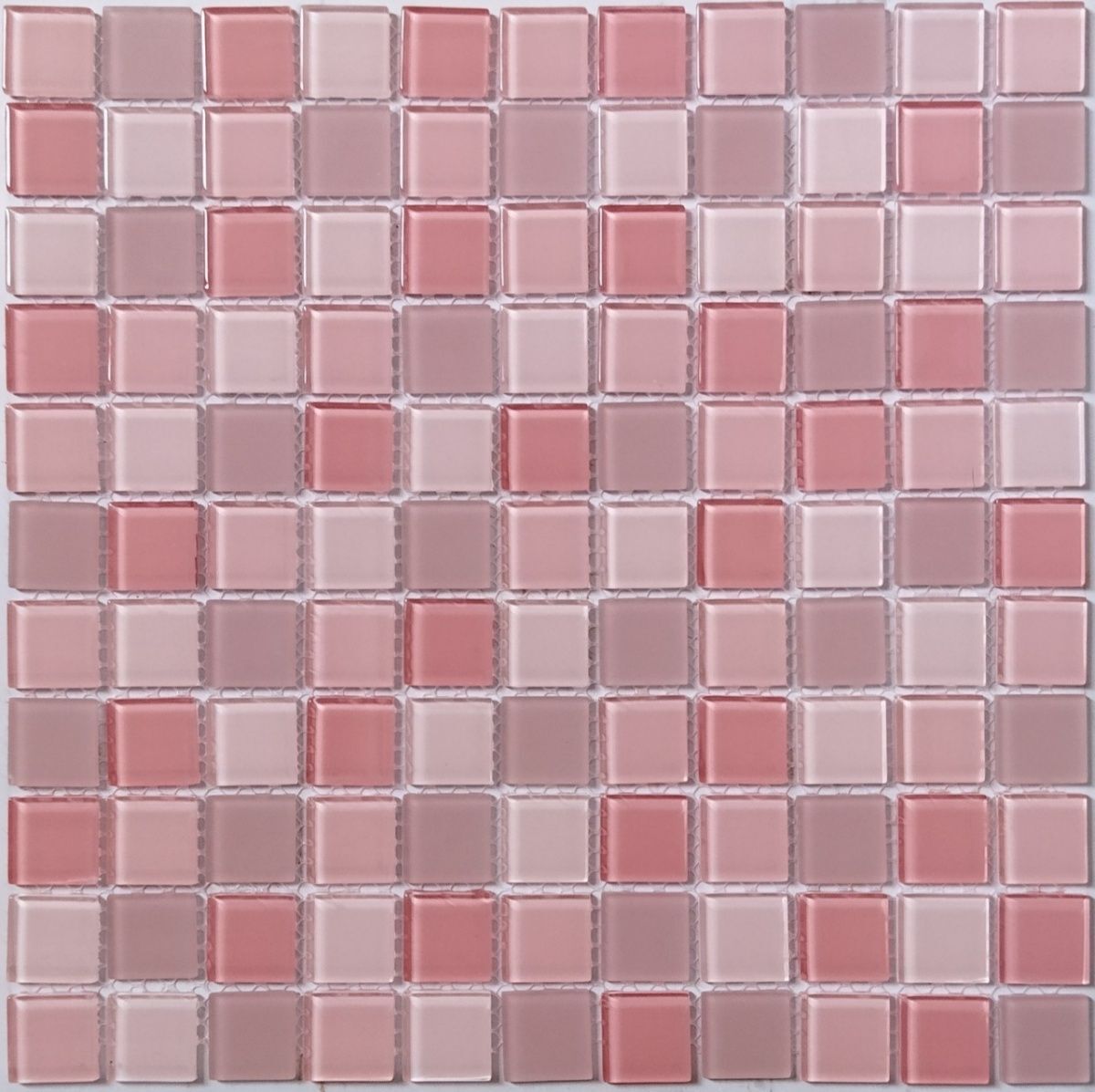 Керамическая плитка Керамин Tonomosaic CD 448 Розовая Глянцевая Мозаика из стекла 30х30 (2,5х2,5)
