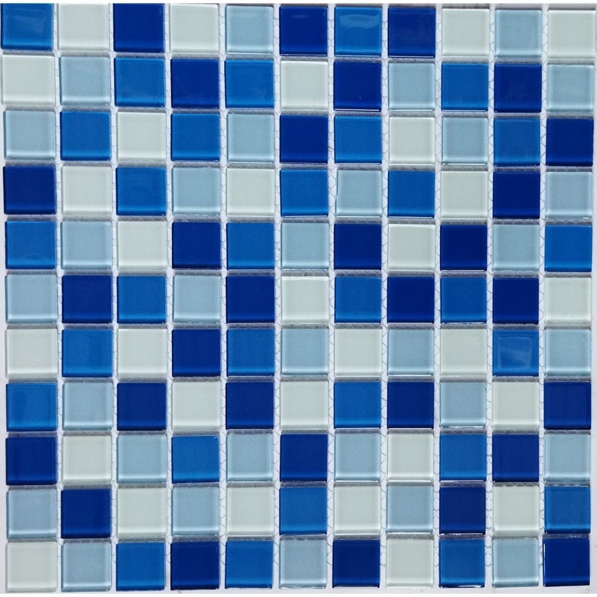 Керамическая плитка Керамин Tonomosaic CFC 289 Голубая Глянцевая Мозаика из стекла 30х30 (2,5х2,5)