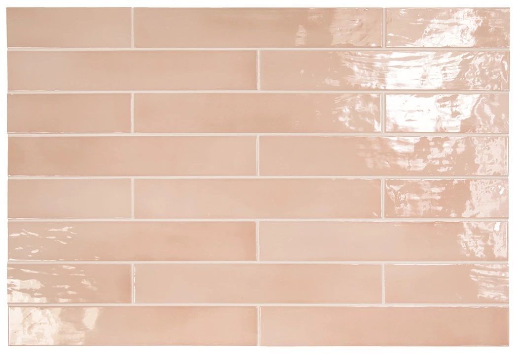 Керамическая плитка Керамин Equipe Manacor Blush Pink Розовая Глянцевая Настенная плитка 6,5х40