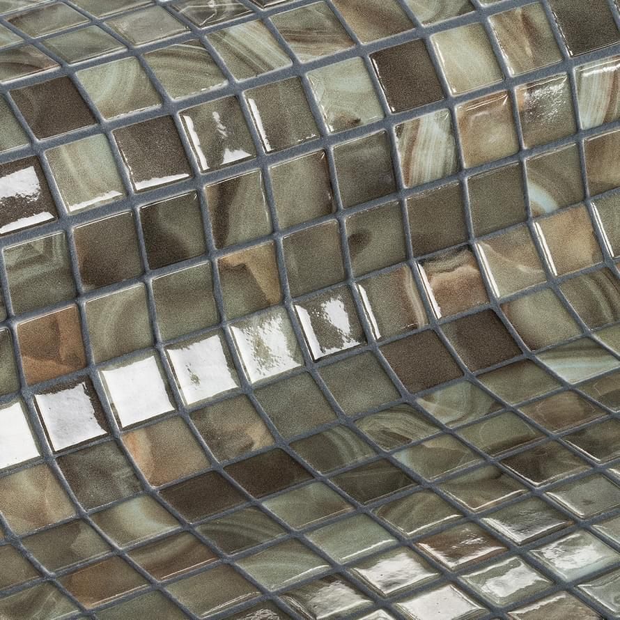 Керамическая плитка Керамин Ezarri Gemma Cuprite Коричневая Глянцевая Мозаика 31,3х49,5 (2,5х2,5)