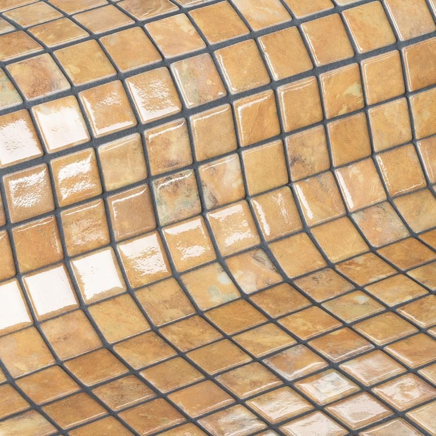 Керамическая плитка Керамин Ezarri Gemma Garnet Оранжевая Глянцевая Мозаика 31,3х49,5 (2,5х2,5)