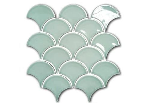Керамическая плитка Керамин Orro Mosaic Orro Ceramic Mint Scales Зеленая Полированная Мозаика 25,9х29,7