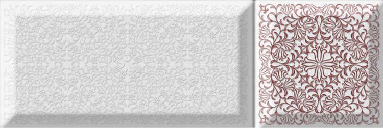 Керамическая плитка Керамин Absolut Keramika Provenzal Deco Blanko Mix 4 Белая Глянцевая Настенная плитка 10х30