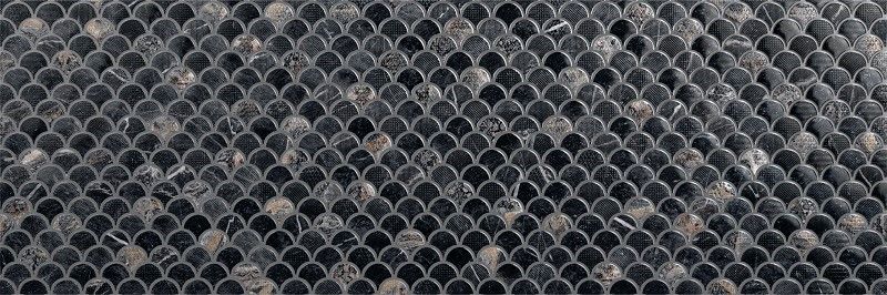 Керамическая плитка Керамин Emigres Lucia Mos Negro Черная Глянцевая Мозаика 30x90