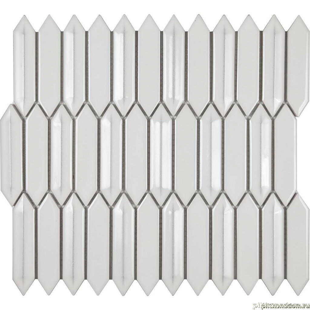Керамическая плитка Керамин Imagine Mosaic KPK3-4R Белая Глянцевая Мозаика из керамики 28,5х31,2 (2,2х11,7)