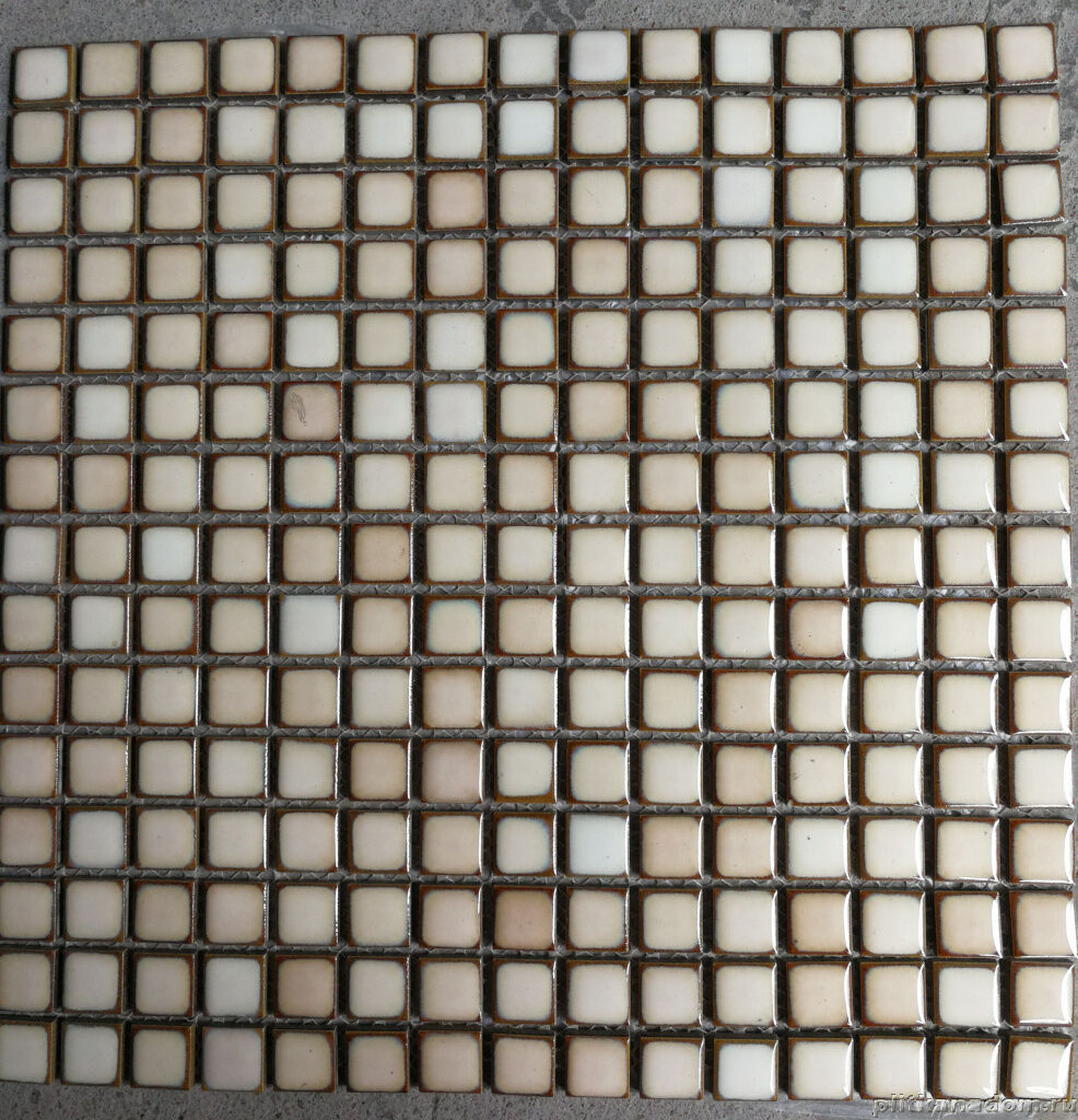 Керамическая плитка Керамин Tonomosaic Мозаика из камня, керамики и стекла AMK 21 (SD-260) Бежевая Глянцевая Мозаика 31,