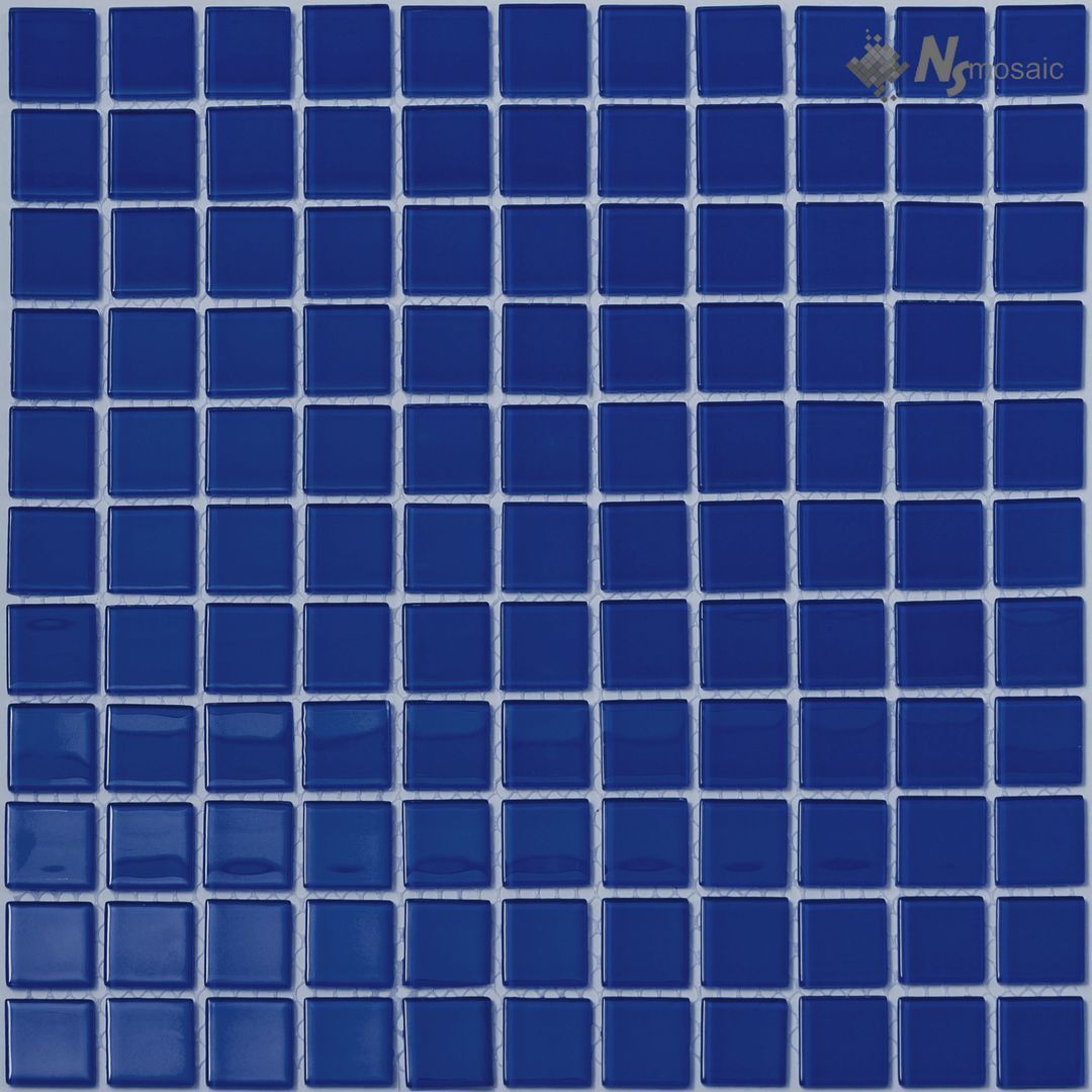 Керамическая плитка Керамин NS-mosaic Crystal series S-466 стекло Синяя Глянцевая Мозаика 30х30 (2,5х2,5)