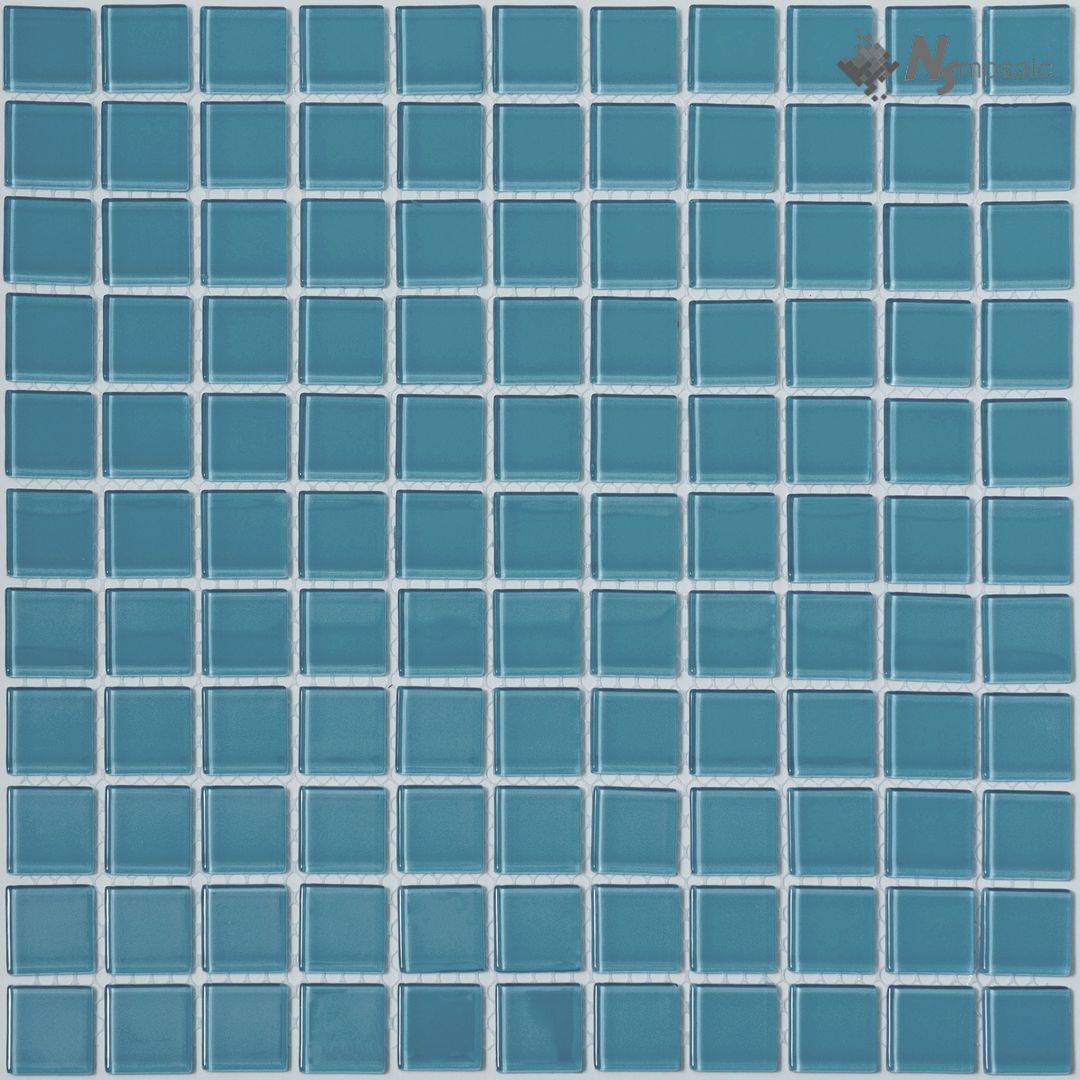 Керамическая плитка Керамин NS-mosaic Crystal series S-467 стекло Голубая Глянцевая Мозаика 30х30 (2,5х2,5)