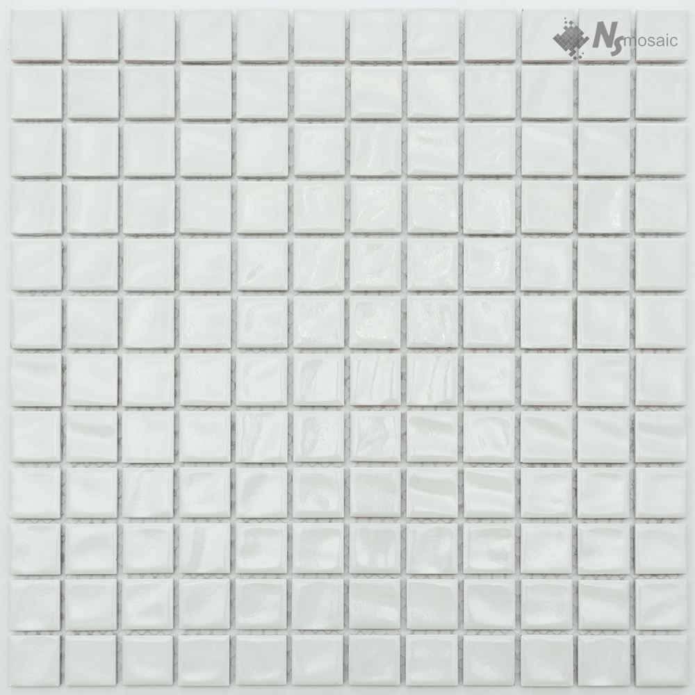 Керамическая плитка Керамин NS-Mosaic Porcelain series P-533 Керамика Глянцевая Белая Мозаика 30х30 (2,3х2,3)