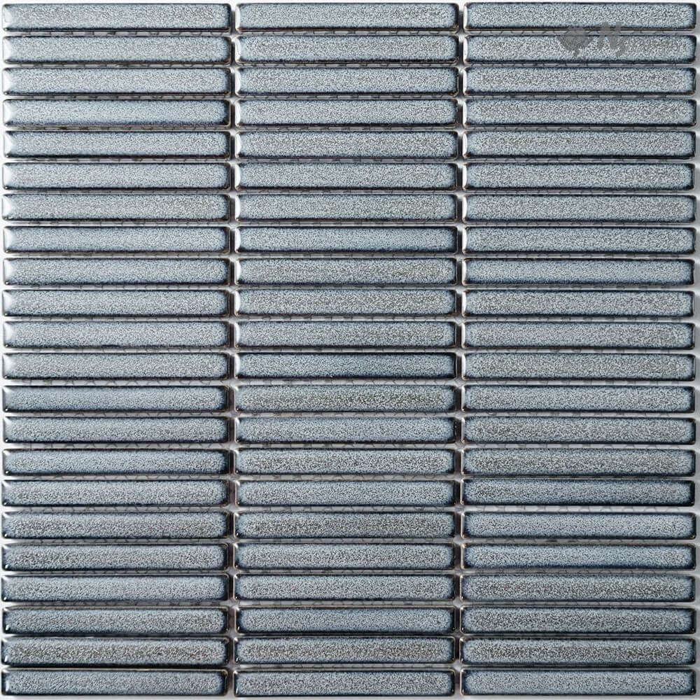 Керамическая плитка Керамин NS-Mosaic Rustic series R-328 Керамика Глянцевая Серая Мозаика 28,2х30,8 (1,2х9,2)